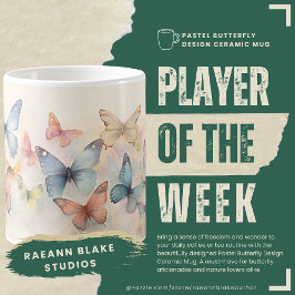 Café Taza de cerámica con diseño de mariposa pastel