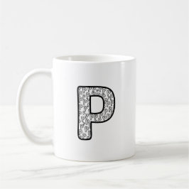 Café Taza de cerámica con letra P personalizada