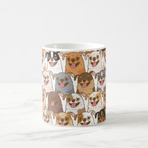Café Taza de cerámica con patrón de perro de dibujos an