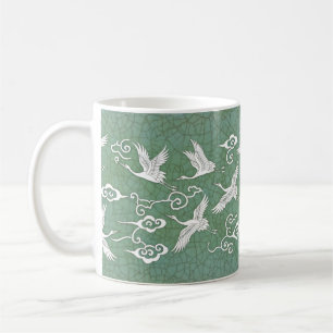Café Taza de cerámica coreana Celadon Crane