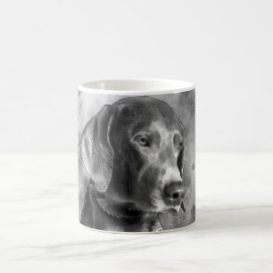 CAFÉ TAZA DE CERÁMICA DE ACUARELA WEIMARANER BW