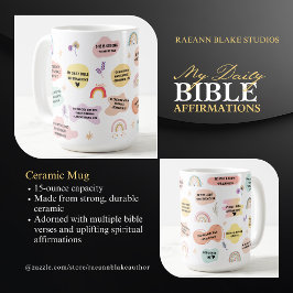 Café Taza de cerámica de afirmaciones diarias de la Bib