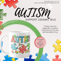 Café Taza de Cerámica de Apoyo al Autismo