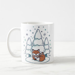 Café Taza de cerámica de bosque invernal (11oz)