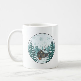 Café Taza de cerámica de bosque invernal (330ml)