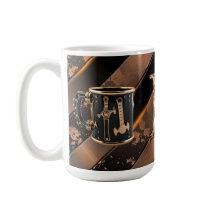 Taza de cerámica de herramienta de cobre y negro p