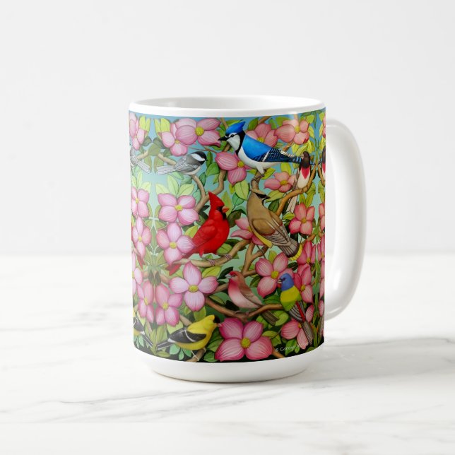 Café Taza de cerámica de los pájaros salvajes del patio (Anverso derecho)