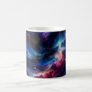 Café Taza de cerámica de nebulosa cósmica de acuarela d