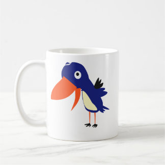 Café Taza de cerámica de pájaro azul de dibujos animado
