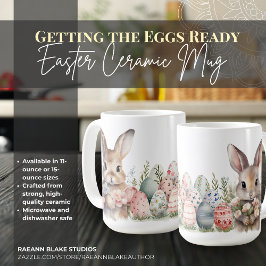 Café Taza de cerámica de Pascua lista para los huevos