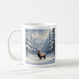 Café Taza de cerámica de pino nevado en invierno (11oz)