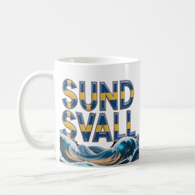 Café Taza de cerámica olas oceánicas artísticas de Sund (Izquierda)