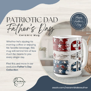 Café Taza de cerámica para el Día del Padre Patriótico 
