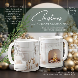 Café Taza de cerámica para sala de estar en Navidad