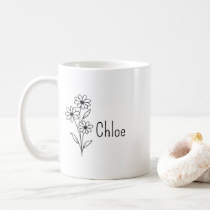 Café Taza de cerámica personalizada con flor de nacimie