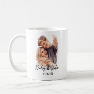 Café Taza de cerámica personalizada con foto de acuarel