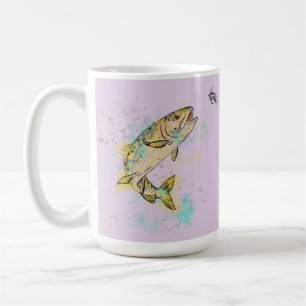 Café Taza de cerámica personalizada de trucha arcoíris