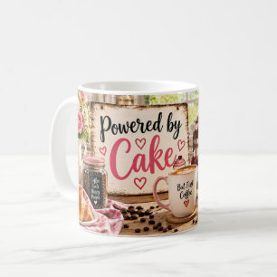 Café Taza de cerámica rosa Powered by Cake