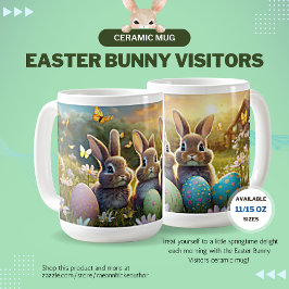 Café Taza de cerámica Visitantes del conejo de Pascua