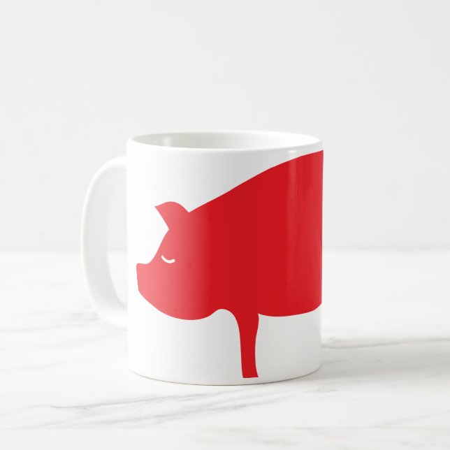 Café Taza de Cerdo Rojo Rojo (Anverso izquierdo)