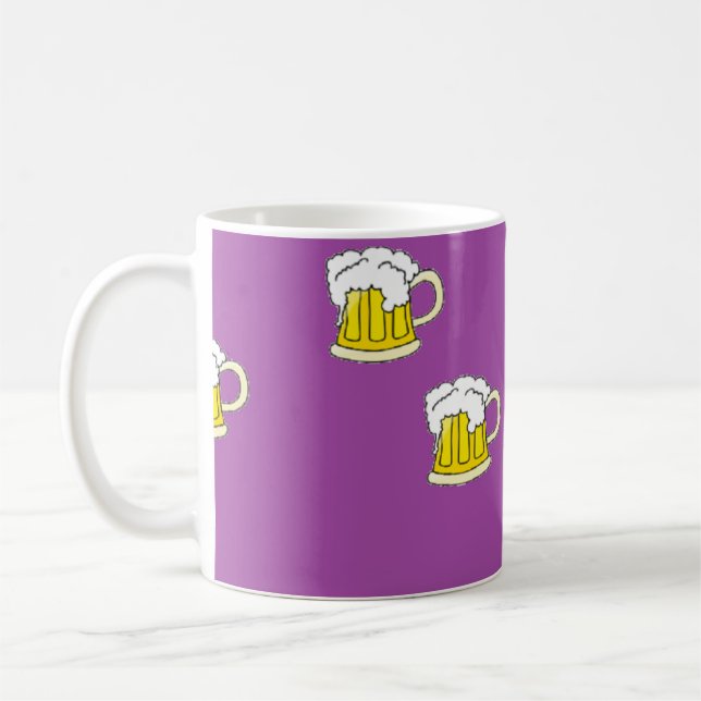Café Taza de cerveza espumosa en morado (Izquierda)