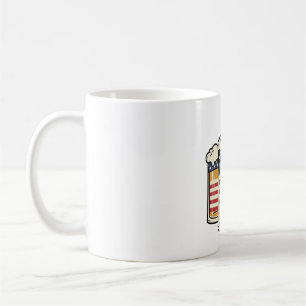 Café Taza de cerveza patriótica diseño vectorial vintag