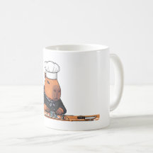 Taza de chef de capybara de arte de píxeles