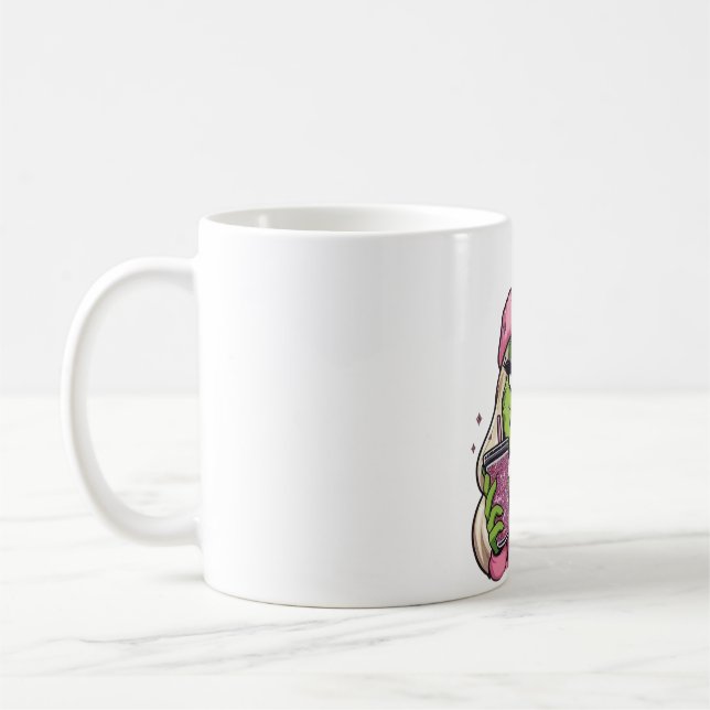 Café 💚 Taza de Chica Feliz Grinchmas (Izquierda)