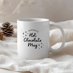 Café Taza de chocolate caliente con caligrafía moderna 
