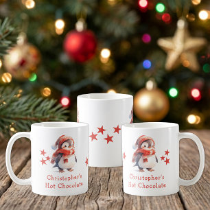 Café Taza de chocolate caliente navideño con nombre de