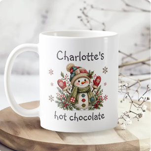 Café Taza de chocolate caliente personalizada con nombr
