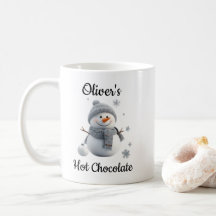 Taza de chocolate caliente personalizada para niño