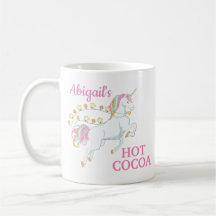 Taza de Chocolate Caliente Unicornio Rosa Blanco