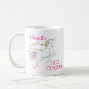 Café Taza de Chocolate Caliente Unicornio Rosa Blanco