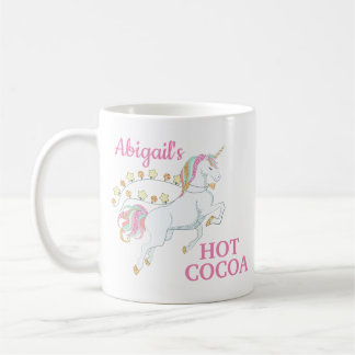 Café Taza de Chocolate Caliente Unicornio Rosa Blanco