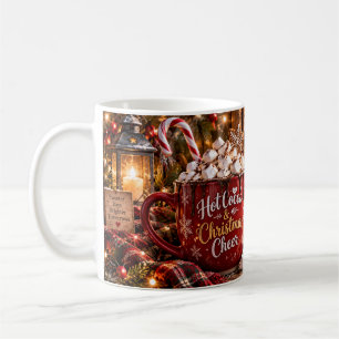 Café Taza de chocolate caliente y alegría navideña
