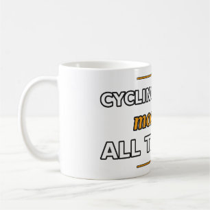 Café Taza de ciclismo cuesta arriba, quejándose todo el
