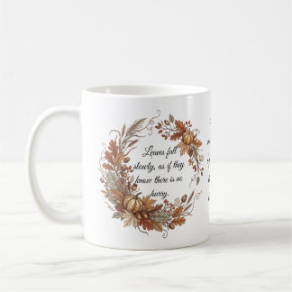Café Taza de citas personalizadas de otoño, hoja de acu