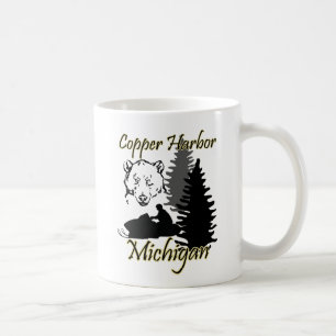Café Taza de cobre del oso del Snowmobile de Michigan