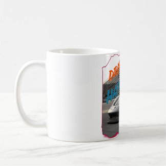 Café Taza de coche deportivo driftando