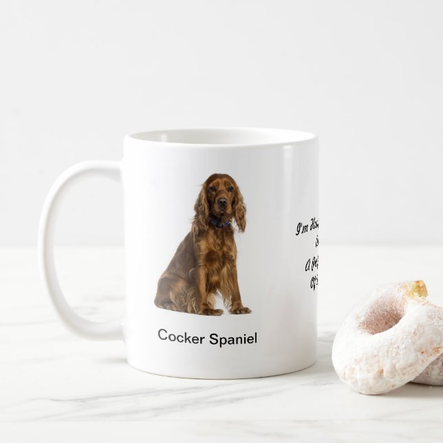 Café Taza de cocker spaniel - con dos imágenes y un (Con donut)