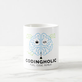 Café Taza de codificación cerebro tecnológico para prog