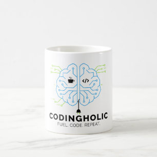 Café Taza de codificación cerebro tecnológico para prog