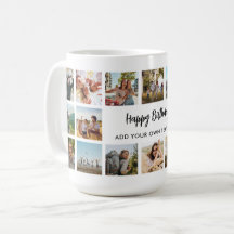Taza de Colage de Fotos de Cumpleaños Personalizad