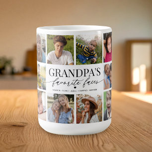 Café Taza de collage de 16 fotos de las caras favoritas