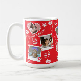 Café Taza de collage de fotos de gato con nombre person