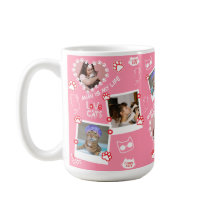 Taza de collage de fotos de gato mascota personali