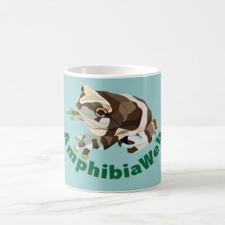 Café Taza de Colorblock de la rana de la leche de