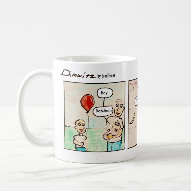 Café Taza de cómics de bebé precoz | Dimwitz Comics (Izquierda)