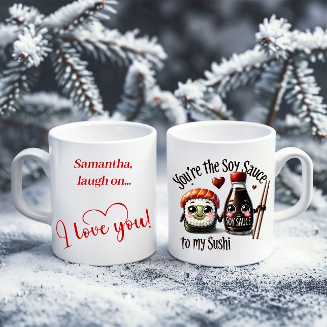 Café Taza de comida divertida con nombre personalizado  (Funny Food Mug Custom Name Valentine Gift)